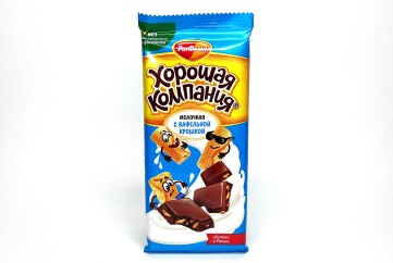 РотФронт Кондитерская плитка Хорошая компания 80г Россия (с вафельной крошкой)